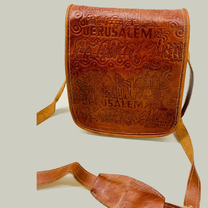 Jerusalem Sandals Embossed Soft Leather Handbag